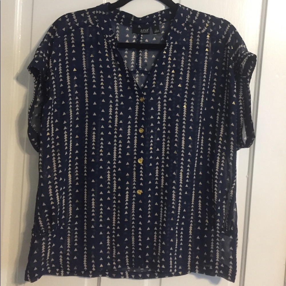 Button down a.n.a. blouse with Gold Detailing